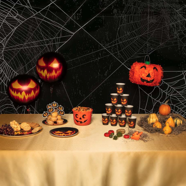 Lot de 10 Assiettes Citrouille Effrayante Ø 23 cm – Halloween