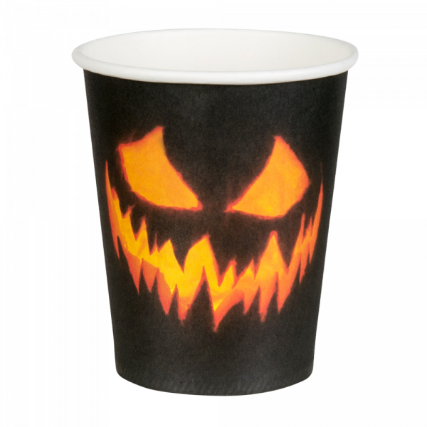 Lot de 10 Gobelets Citrouille Effrayante 25 cl – Halloween