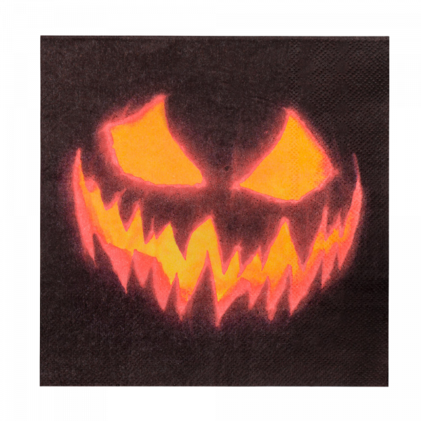Lot de 20 Serviettes Citrouille Effrayante 33 x 33 cm – Halloween