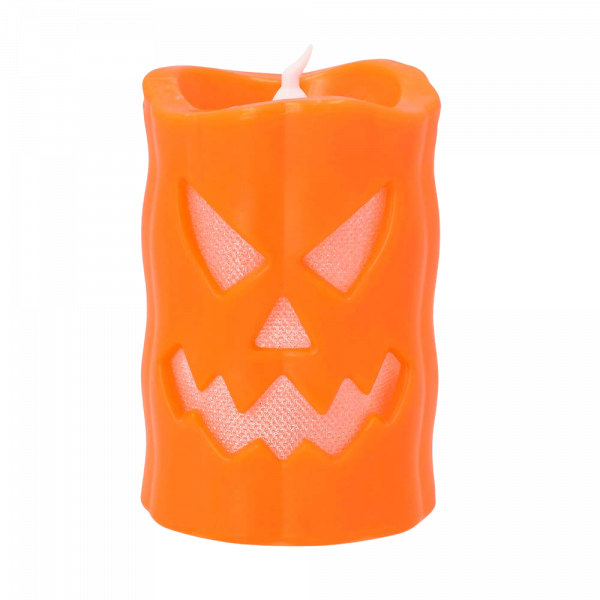 Bougie LED Citrouille 10 x 6 cm – Décoration Halloween