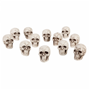 Lot de 12 Mini Têtes de Mort 4 x 3 cm – Décoration Halloween