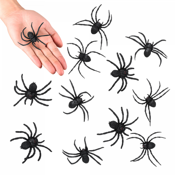 Lot de 12 Araignées 5 x 6 cm – Décoration Halloween