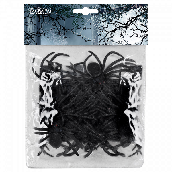 Lot de 12 Araignées 5 x 6 cm – Décoration Halloween
