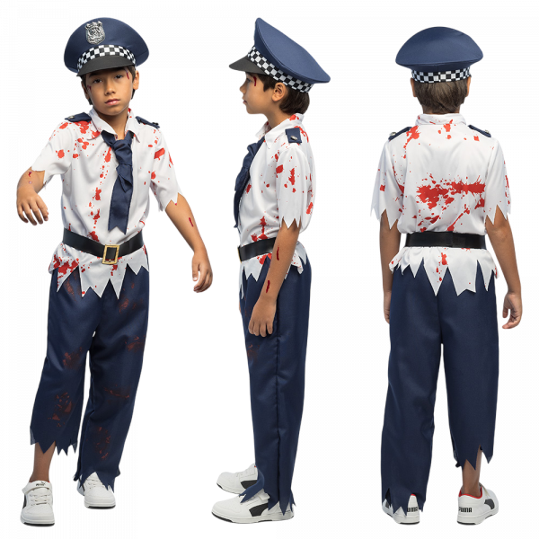 Déguisement Policier Zombie Enfant 7-9 Ans – Halloween