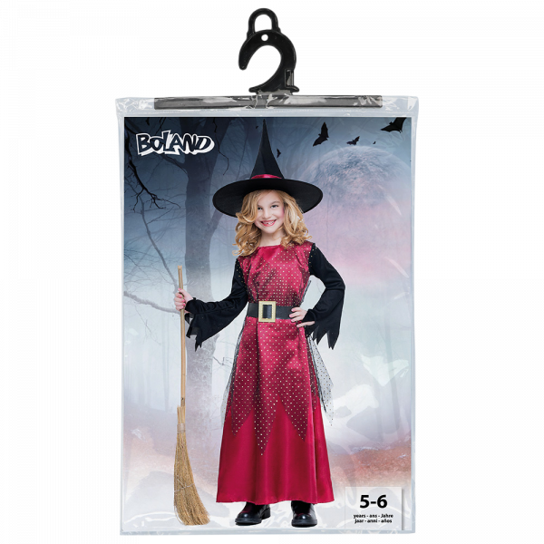 Déguisement Sorcière Rouge Fille 5-6 Ans – Halloween