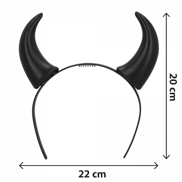 Serre-Tête Cornes de Diable Noires – Accessoire Halloween