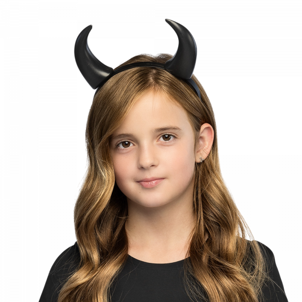 Serre-Tête Cornes de Diable Noires – Accessoire Halloween