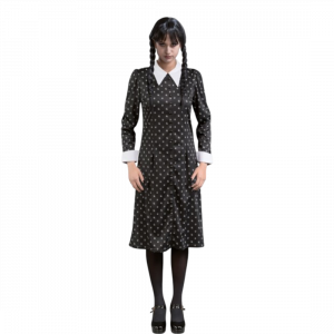 Robe Noire Mercredi Addams XS – Déguisement Femme