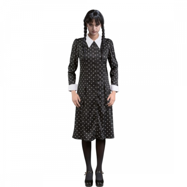 Robe Noire Mercredi Addams XS – Déguisement Femme