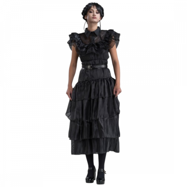 Robe de Bal Noire Mercredi Addams 2 Pièces S – Déguisement Femme
