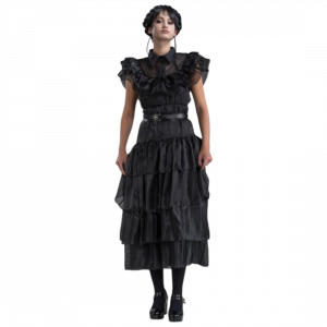Robe de Bal Noire Mercredi Addams 2 Pièces M – Déguisement Femme