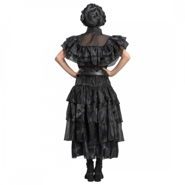 Robe de Bal Noire Mercredi Addams 140 cm – Déguisement Enfant
