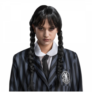 Perruque Mercredi Addams Adulte – Déguisement Halloween