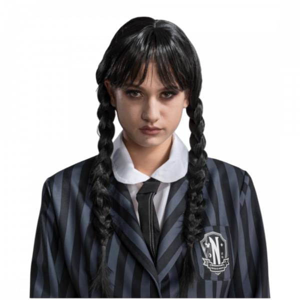 Perruque Mercredi Addams Adulte – Déguisement Halloween