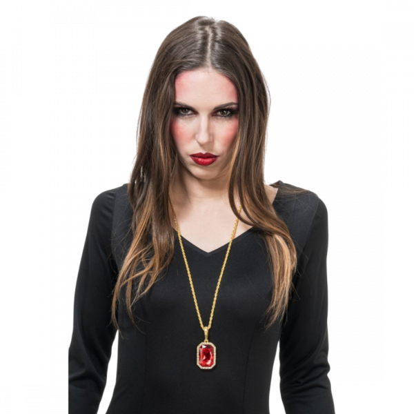 Collier Vampire avec Pendentif Rubis – Chaîne 72 cm