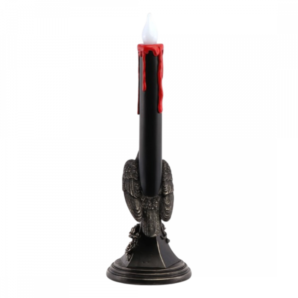 Chandelier Corbeau Noir LED 45,5 cm – Décoration Halloween