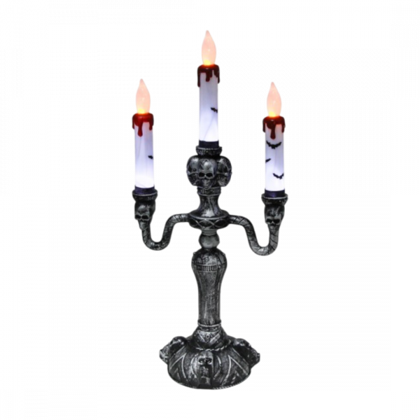 Candélabre Lumineux 3 Branches 40 cm – Décoration Halloween