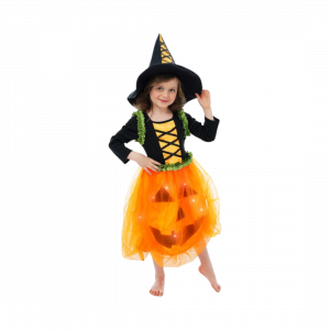 Déguisement Citrouille LED avec Chapeau 104 cm – Costume Enfant Halloween