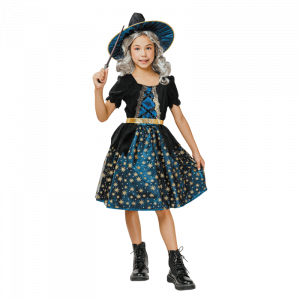Déguisement Sorcière Étoilée Bleue Enfant 7-9 Ans – Halloween