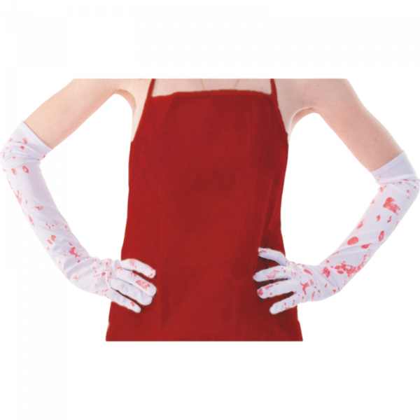 Gants Blancs Ensanglantés – Accessoire Halloween