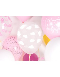 Ballons rose avec confettis pour baby shower fille