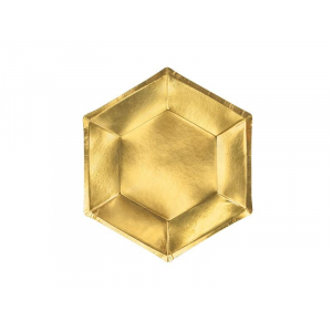 assiette hexagonale or