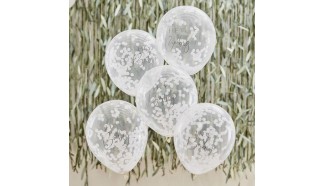 ballon blanc confettis pour babyshower