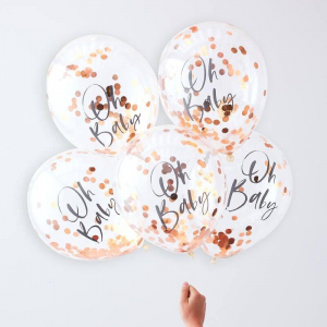 ballon confettis rose gold baby shower 2