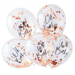 ballon confettis rose gold baby shower