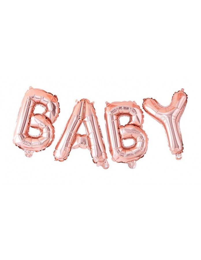 Ballons lettres rose gold BABY