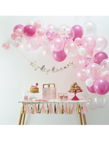 Arche de ballons rose, kit guirlande ballons rose