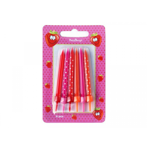 Bougies Chiffres 6 Anniversaire Fille - Dégradé Rose Et Bleu, 8cm Pour Gâteau