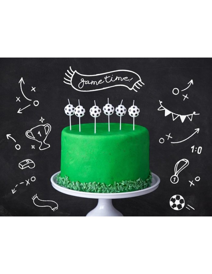 Bougies + ballons de football (x12) pour anniversaire