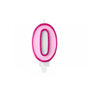 bougie chiffre anniversaire rose 2