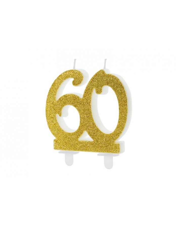 Combustion Des Bougies D'anniversaire Numéro 60 Banque D'Images et