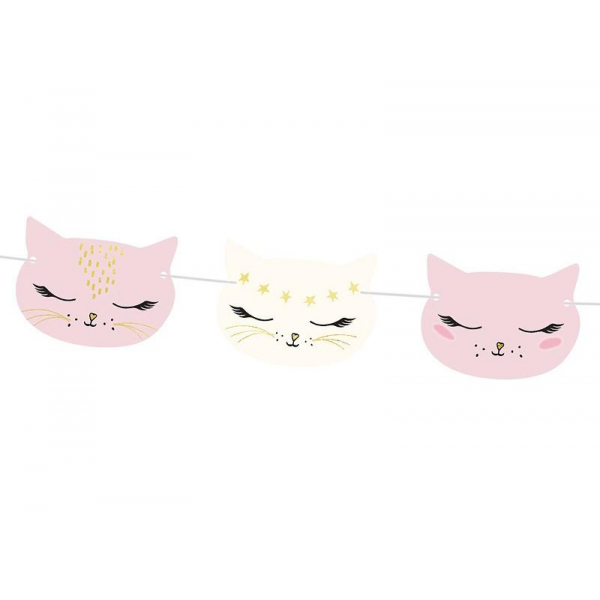 Banniere Chat Rose Et Blanche Pour Anniversaire France Effect