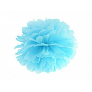 pompon en papier bleu