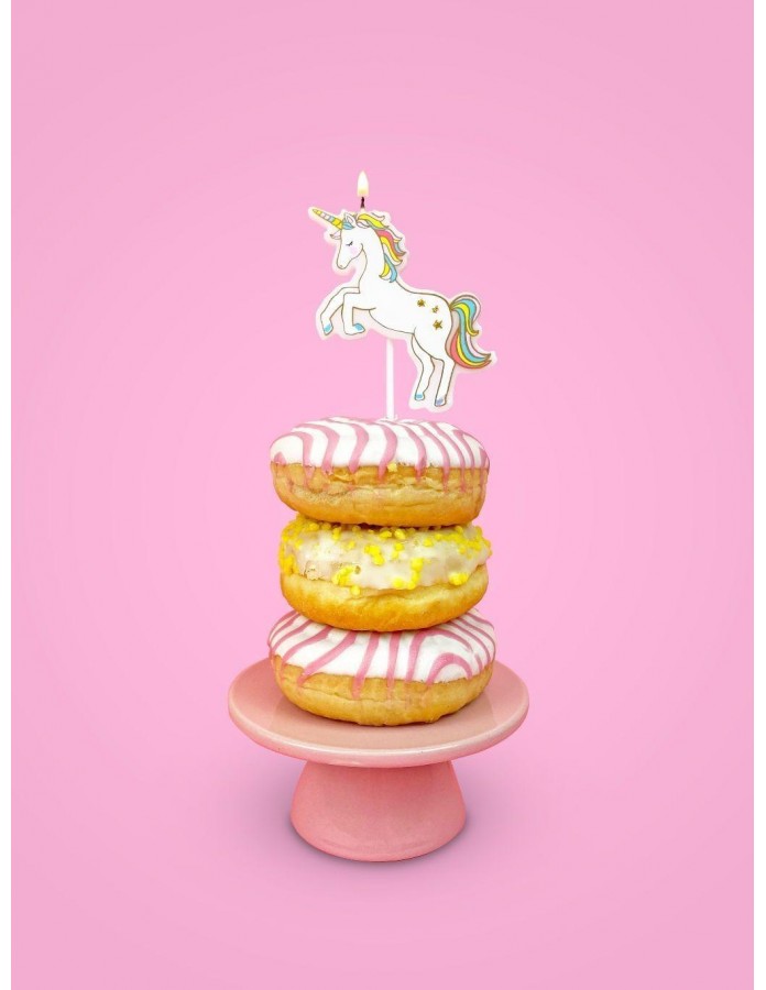 Bougie Anniversaire Licorne pas cher 8 cm - Decoration anniversaire -  Badaboum