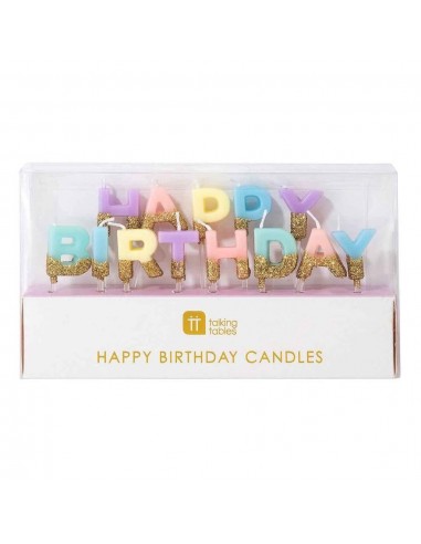 Bougies Happy Birthday Multicolores Paillettes - Les Bambetises