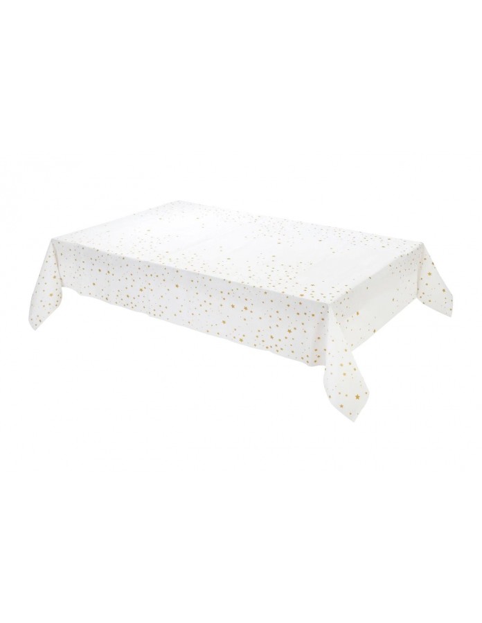 Nappe En Papier Blanche Etoiles Dorees France Effect