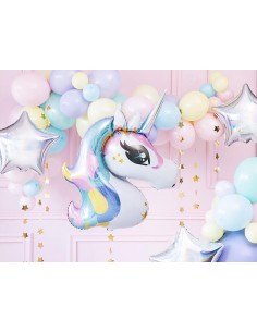 ballon xxl licorne blanche arc-en-ciel anniversaire cheval