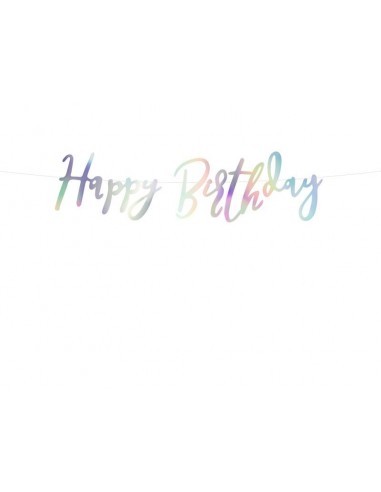 banderole happy birthday holographique