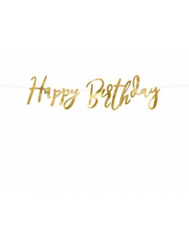 Banderole dorée anniversaire Happy Birthday