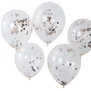 ballon confettis rose gold