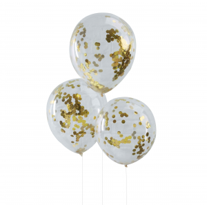 ballon confettis dore