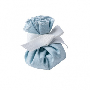bourse en lin bleue