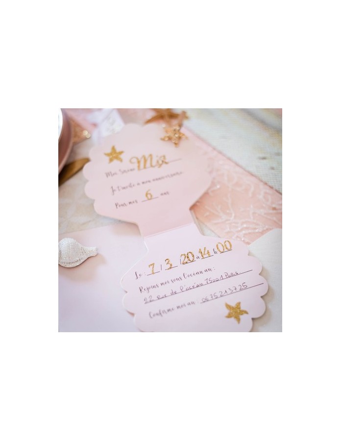 Carte D Invitation Coquillage France Effect