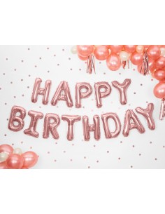 Guirlande ballons aluminium Happy Birthday multicolore 41 cm