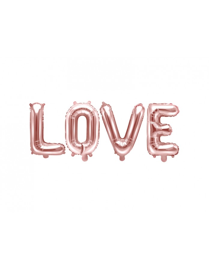 Ballons lettres rose gold love