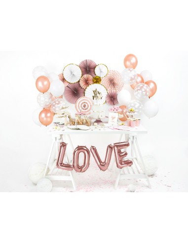 Ballons lettres rose gold love